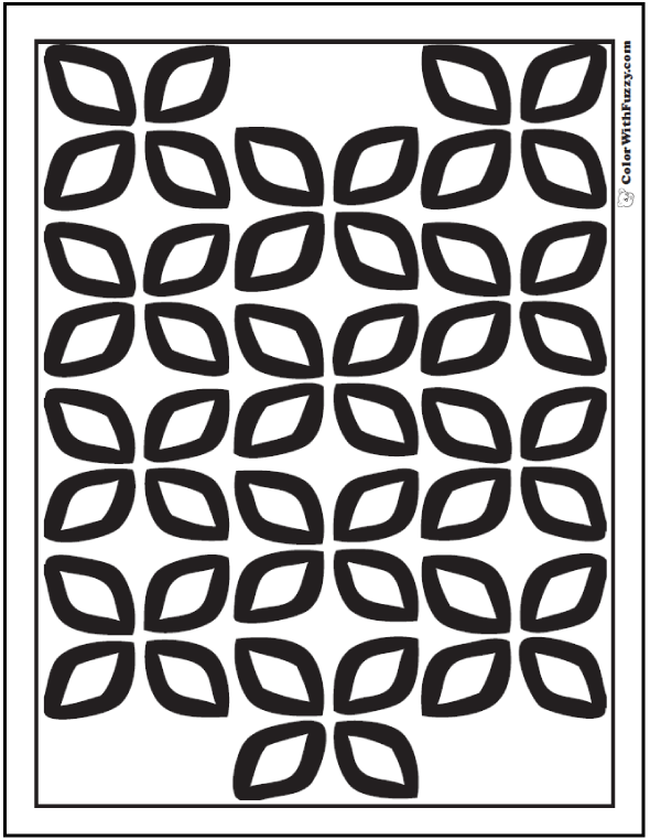 Pdf coloring pages geometric leaf pattern