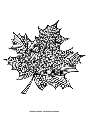 Maple leaf coloring page â free printable pdf from