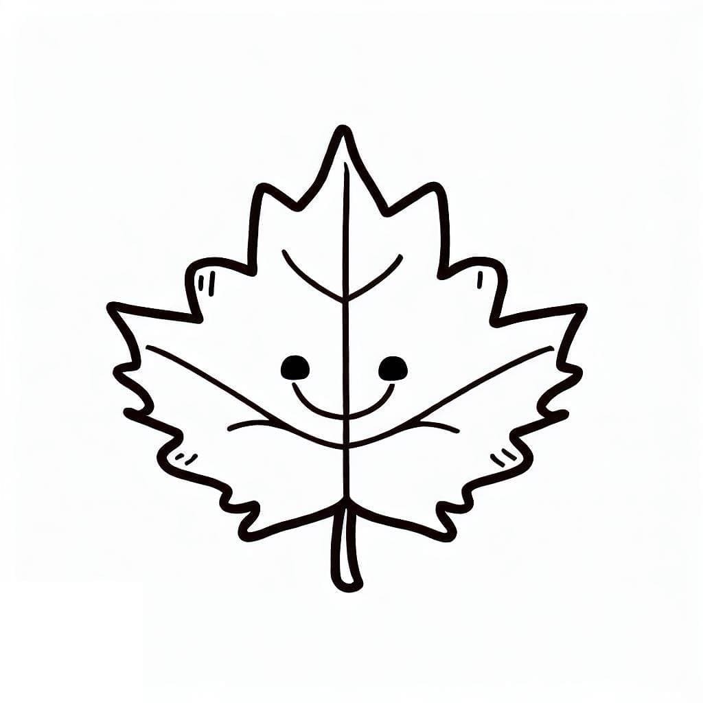 Adorable maple leaf coloring page