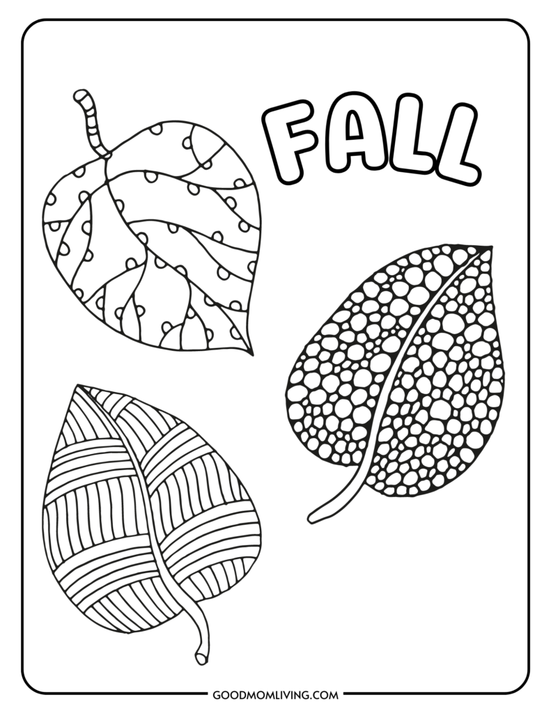 Fall leaves coloring pages free printable for kids