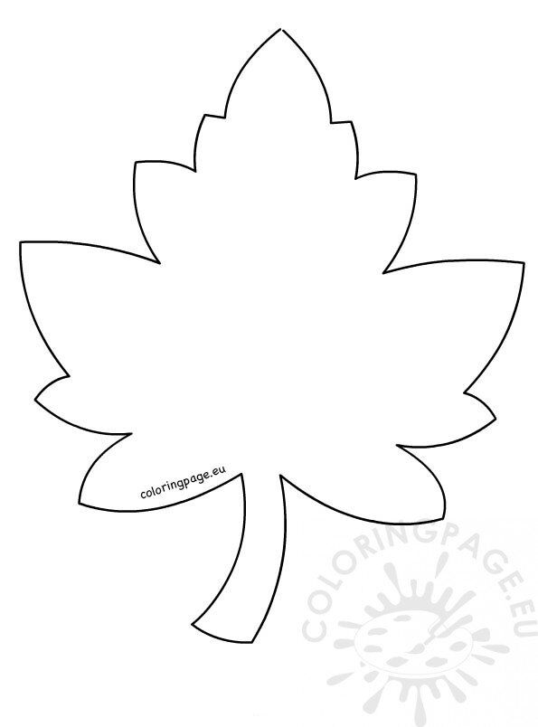 Maple leaf template coloring page