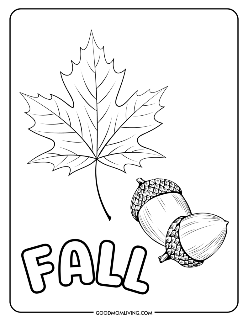 Fall leaves coloring pages free printable for kids