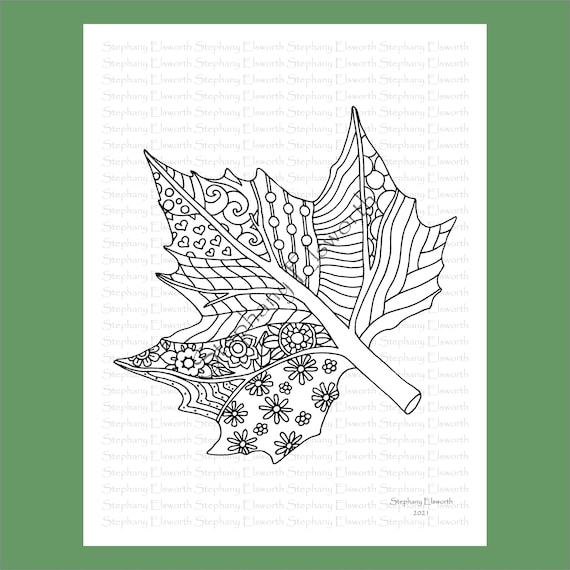 Buy fall leaf x printable instant download coloring page online in india