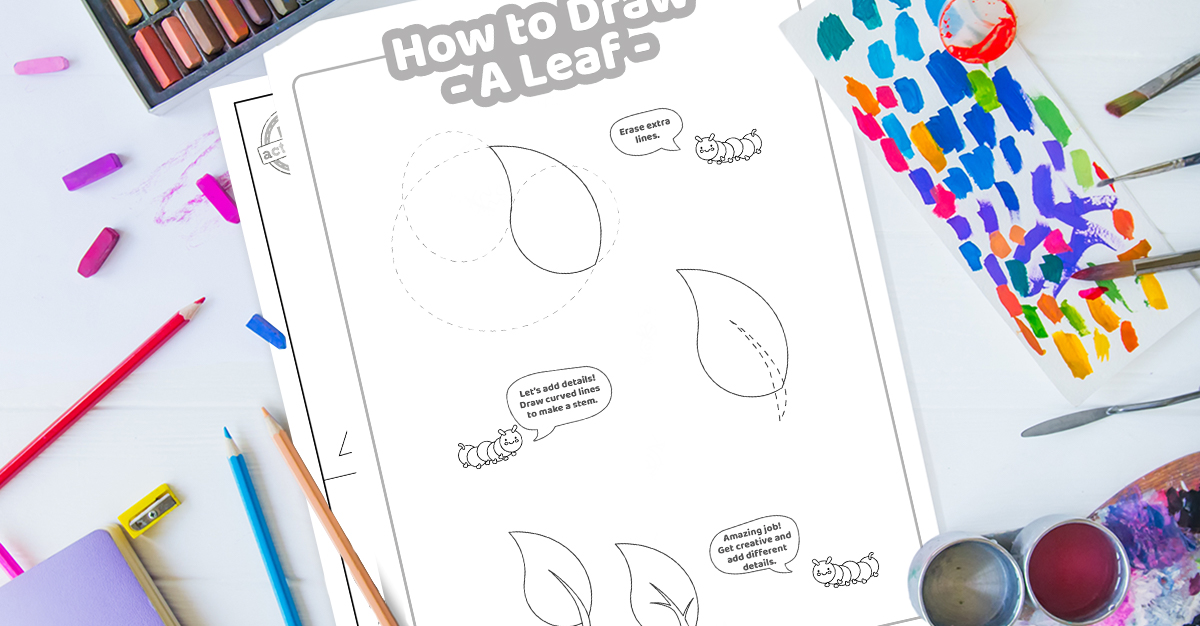 How to draw a leaf easy printable lesson for kids kids activities blog