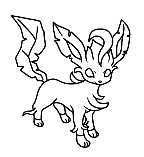 Leafeon coloring page by bellatrixie