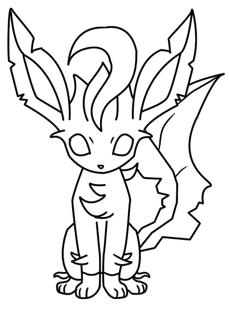 Leafeon pokãmon para colorir e imprimir evoluããµes da eevee para colorir