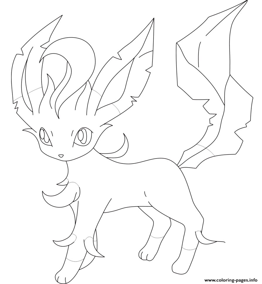 Leafeon pokemon coloring page printable