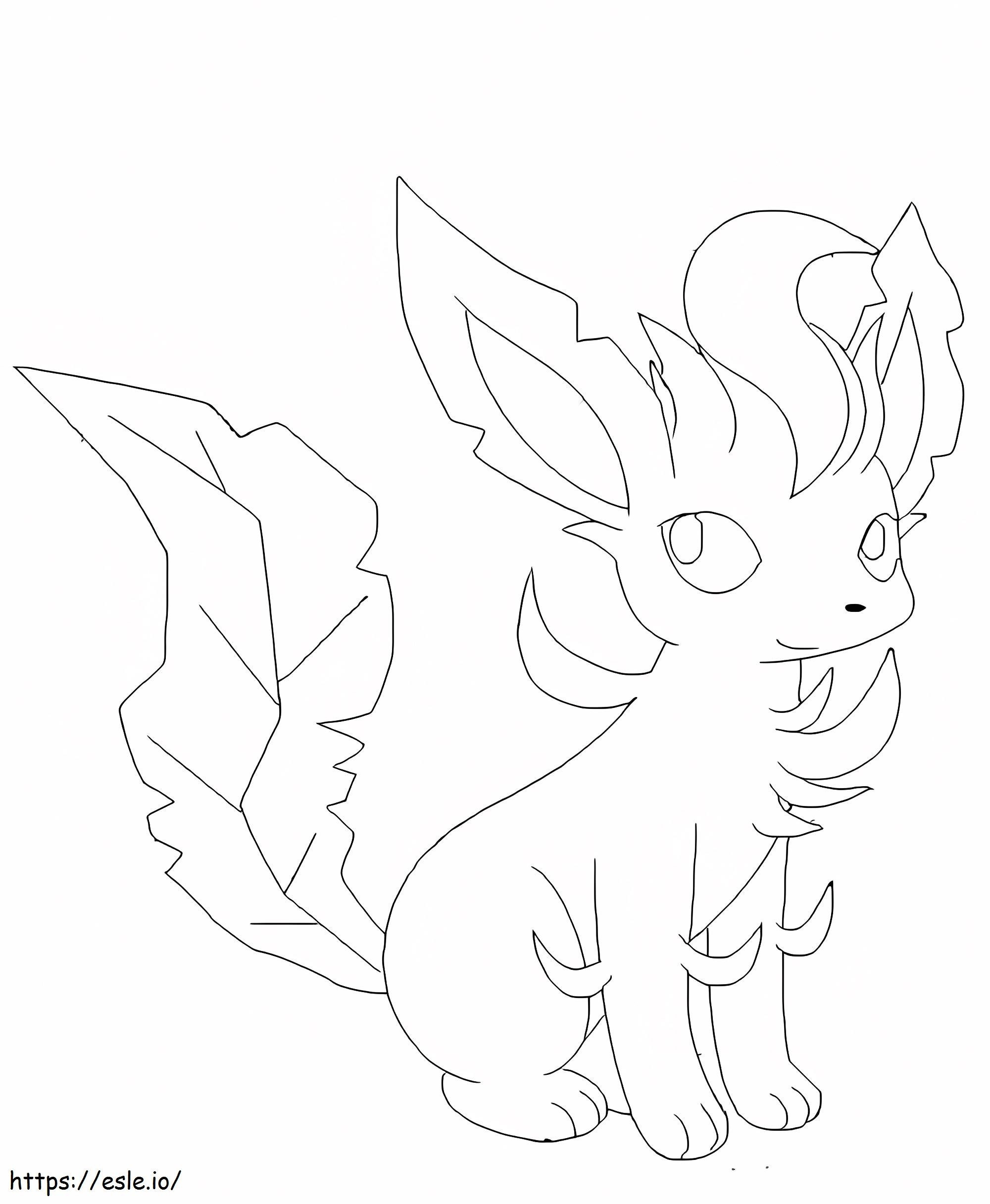 Happy leafeon pokemon coloring page