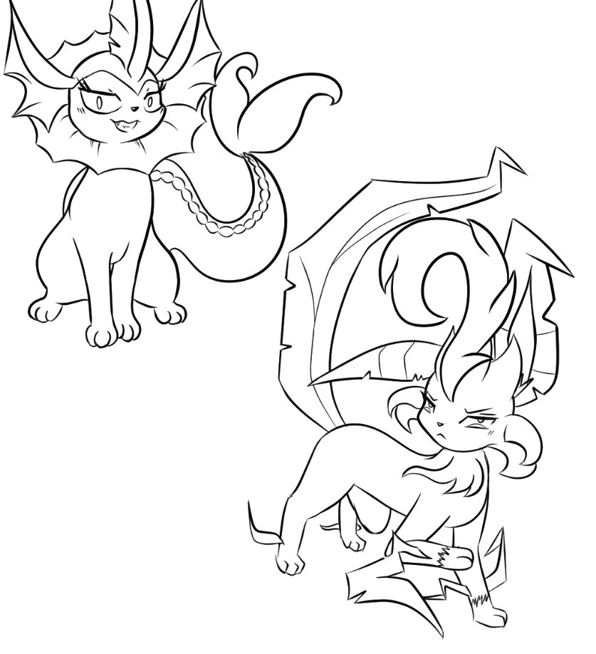 Snowyglaceon on x some sketches from tonights drawing session involving my vaporeon and leafeon girls being inconsistent is a sad time vibe but i figured theyre nice enough to show foe sketches