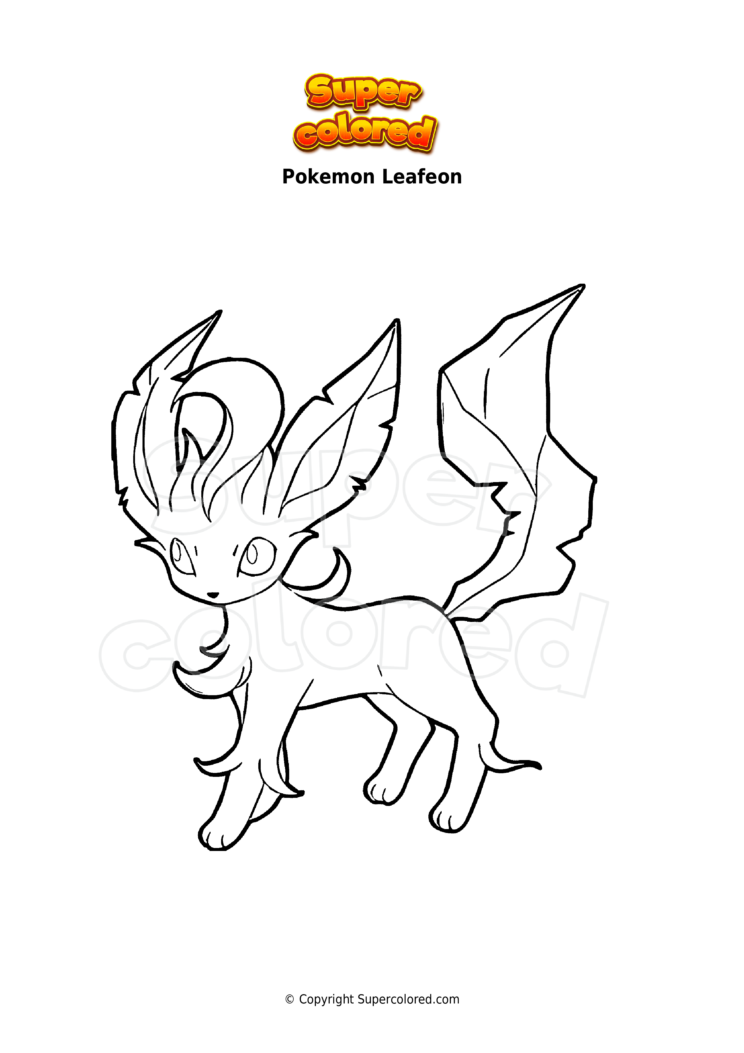 Coloring page pokemon leafeon