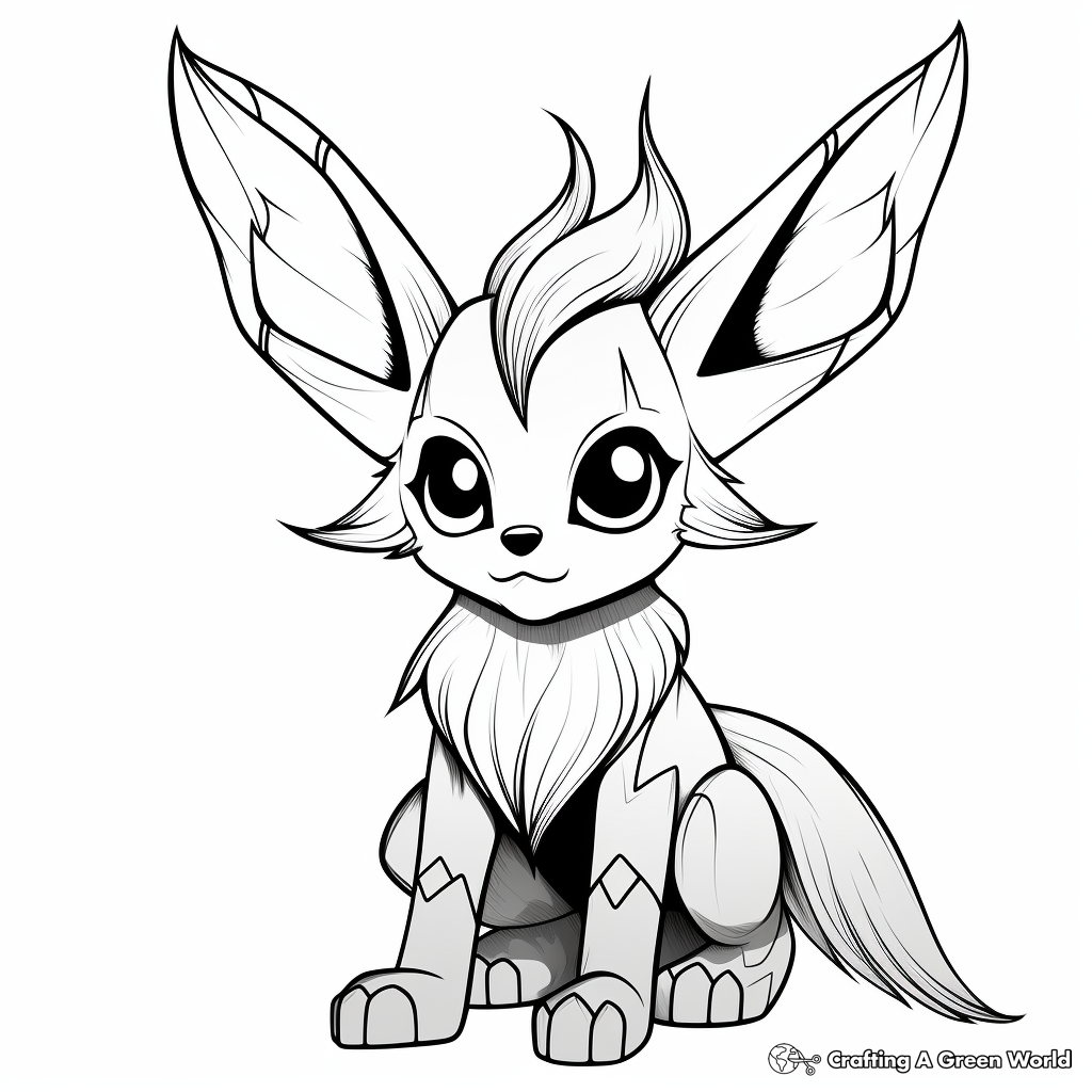 Eevee inspired coloring pages