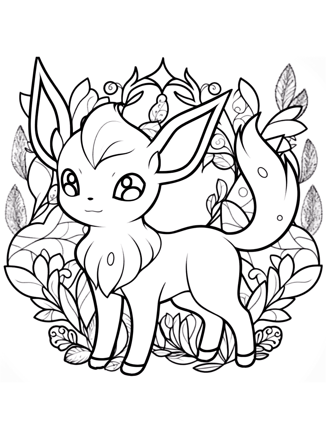 Leafeon pokemon coloring pages free online for kids