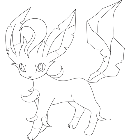 Leafeon coloring page free printable coloring pages