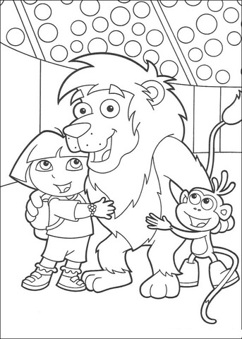 Desenho de leão dora e botas para colorir desenhos para colorir e imprimir gratis