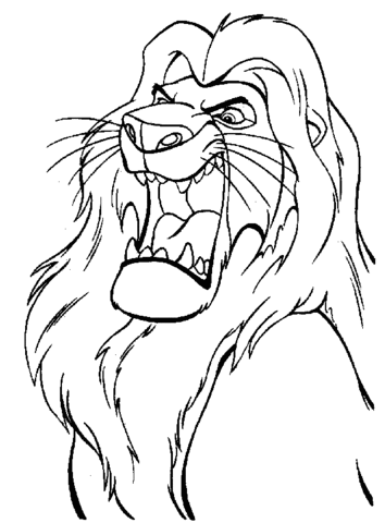 Desenho de mufasa estã bravo para colorir desenhos para colorir e imprimir gratis