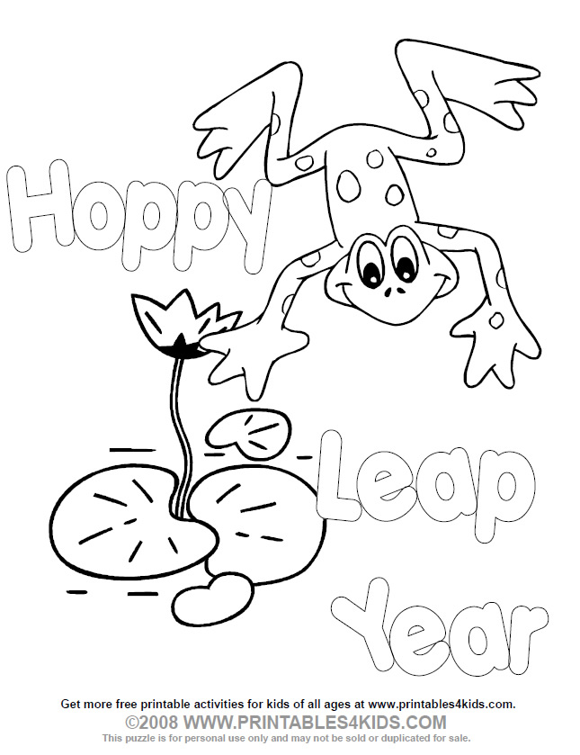 Printable leap year coloring page â printables for kids â free word search puzzles coloring pages and other activities