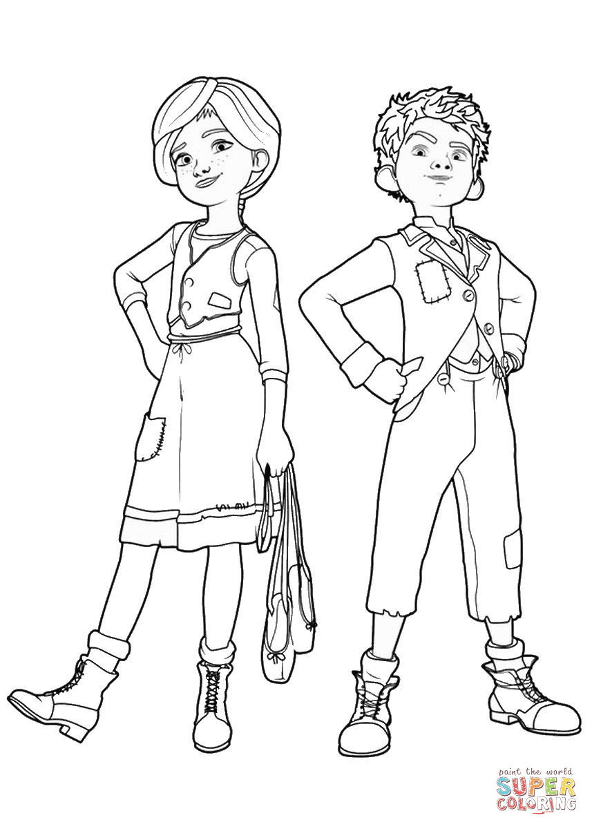 Fãlicie and victor from leap coloring page free printable coloring pages