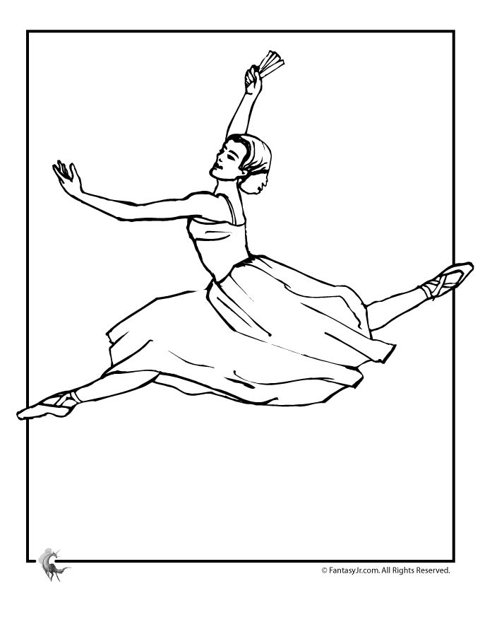 Ballerina coloring page worksheets