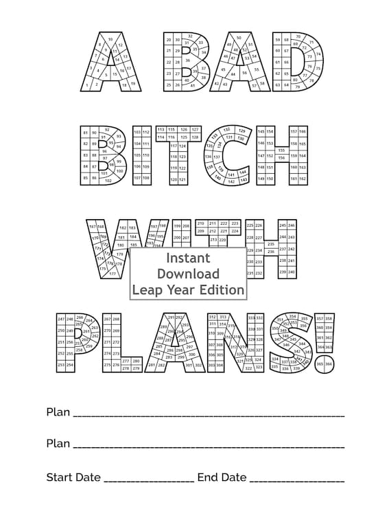 Day habit tracker coloring page leap year included