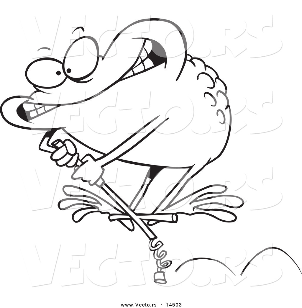 R of a cartoon toad on a leap stick