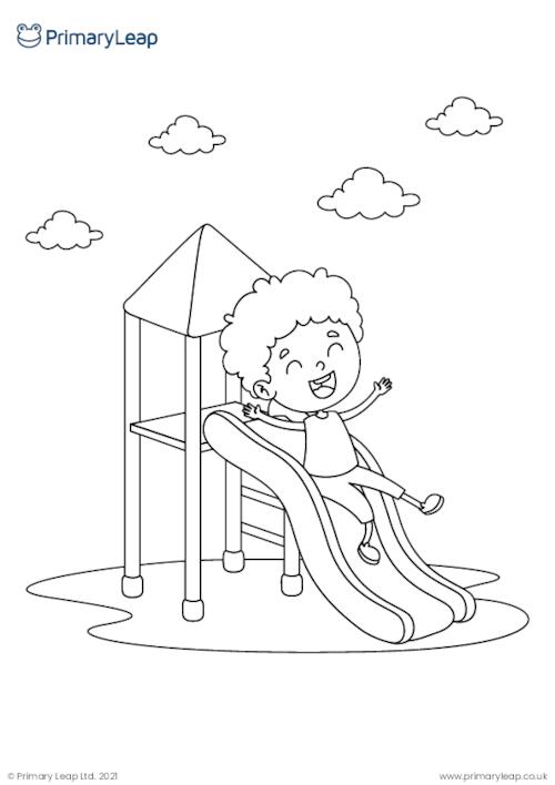 Foundation fun at the park louring page worksheet