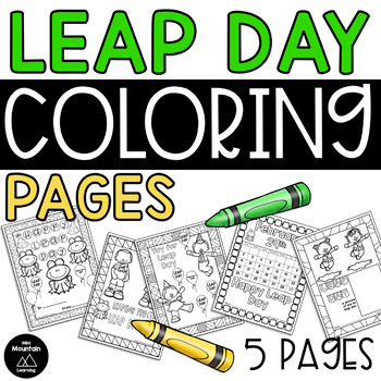 Leap day coloring pages by mini mountain learning tpt