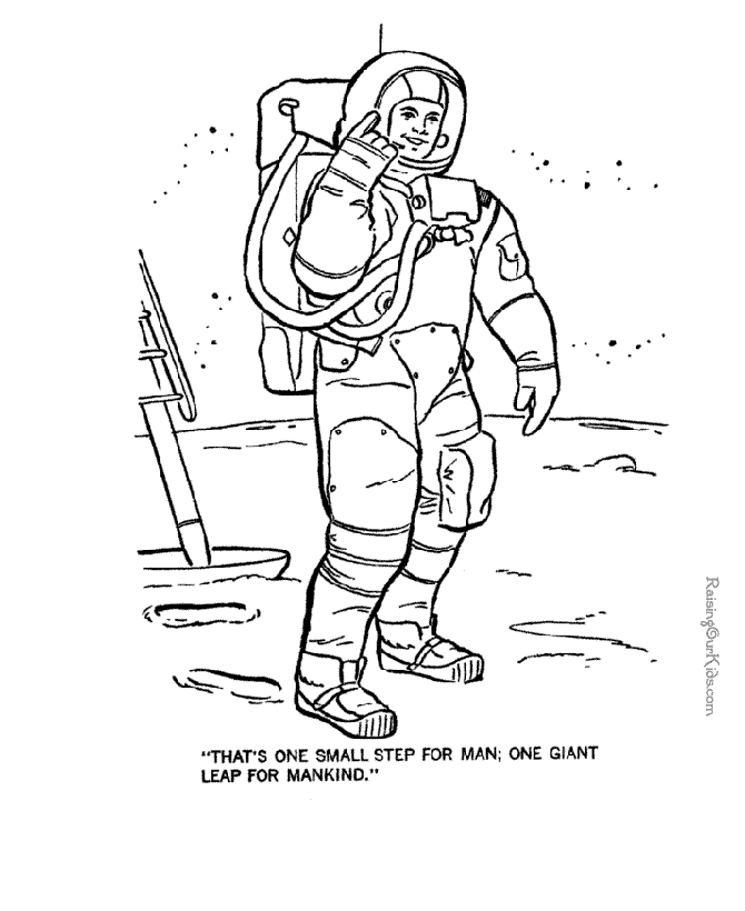 Space coloring page moon landing