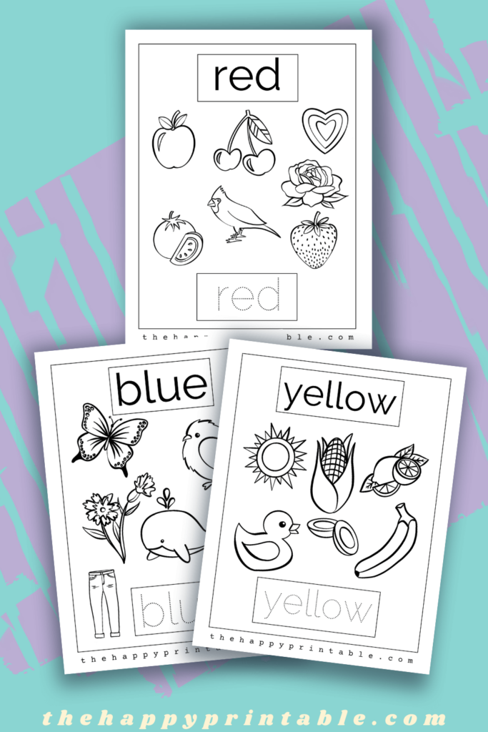 Learning colors coloring pages the happy printable