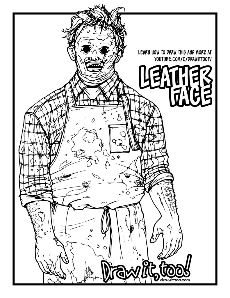 How to draw leatherface the texas chainsaw massacre drawing tutorial