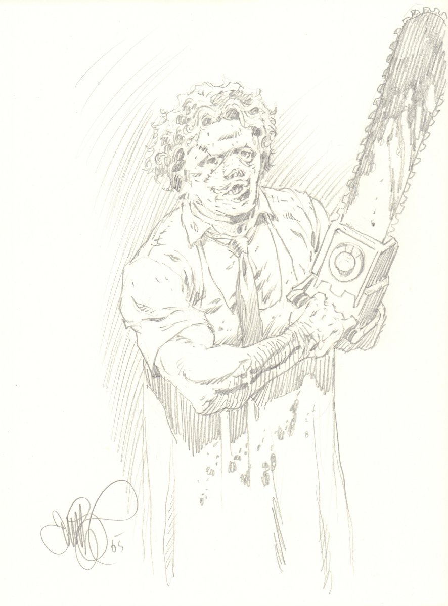 Leatherface from the texas chainsaw massacre pencil art mission