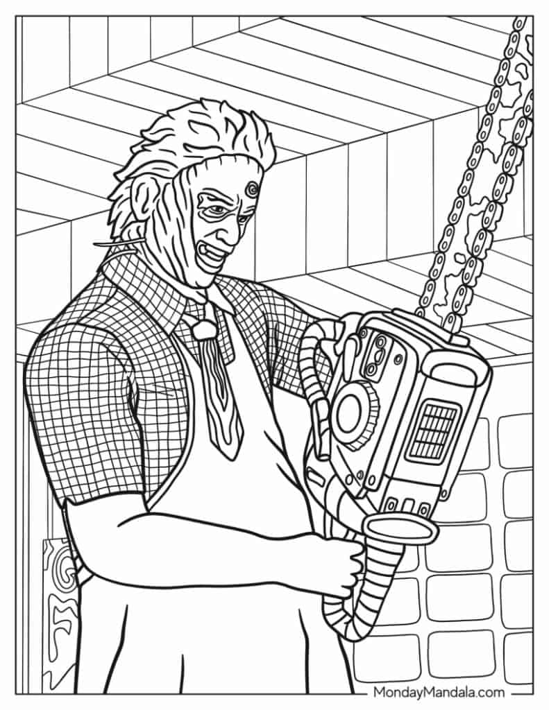 Horror coloring pages free pdf printables