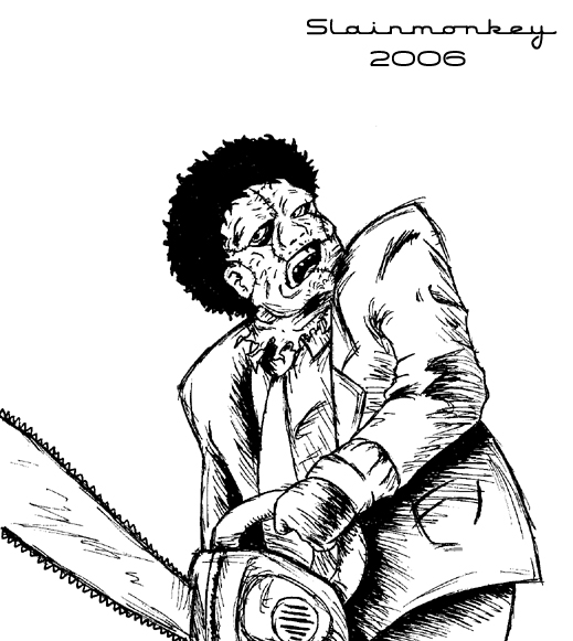 Leatherface lineart by slainmonkey on