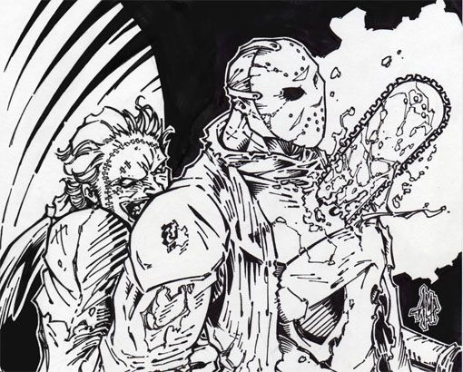 Leather face vs jason by amp on deviantart coloring pages anime leatherface