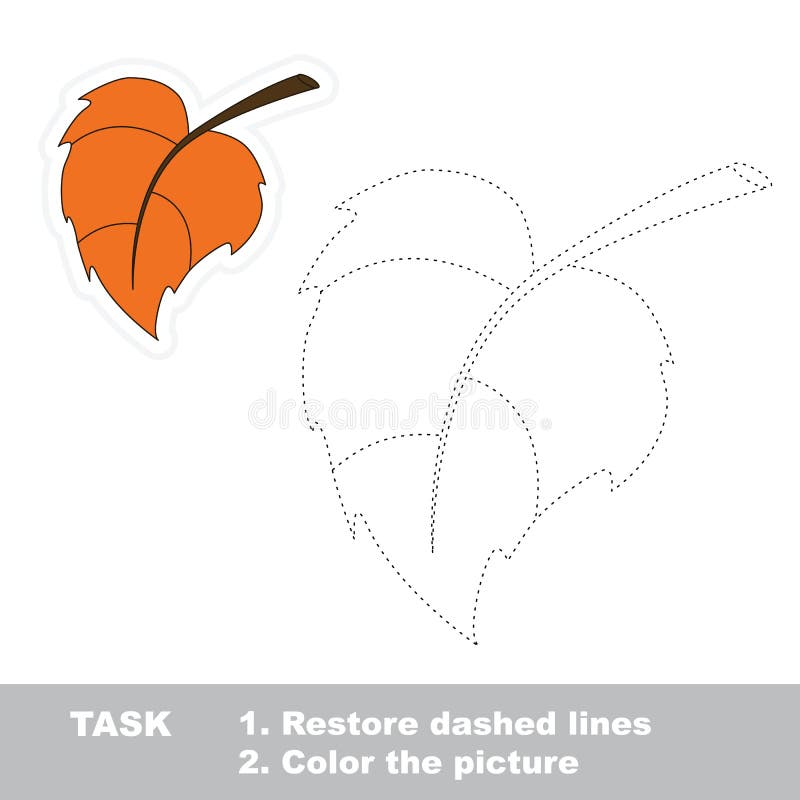 Vector trace game leaf to be traced stock vector