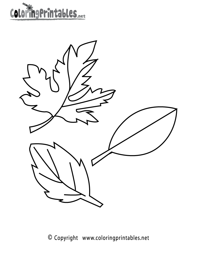 Fall leaves coloring page