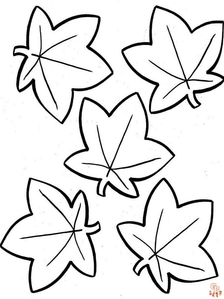 Leaf coloring pages