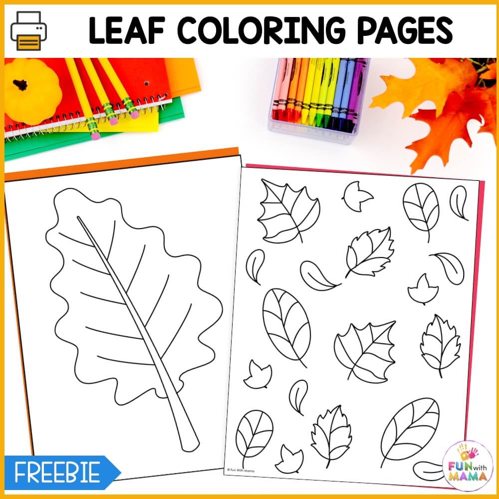 Free leaf coloring pages