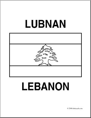 Clip art flags lebanon coloring page i