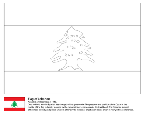 Flag of lebanon coloring page free printable coloring pages