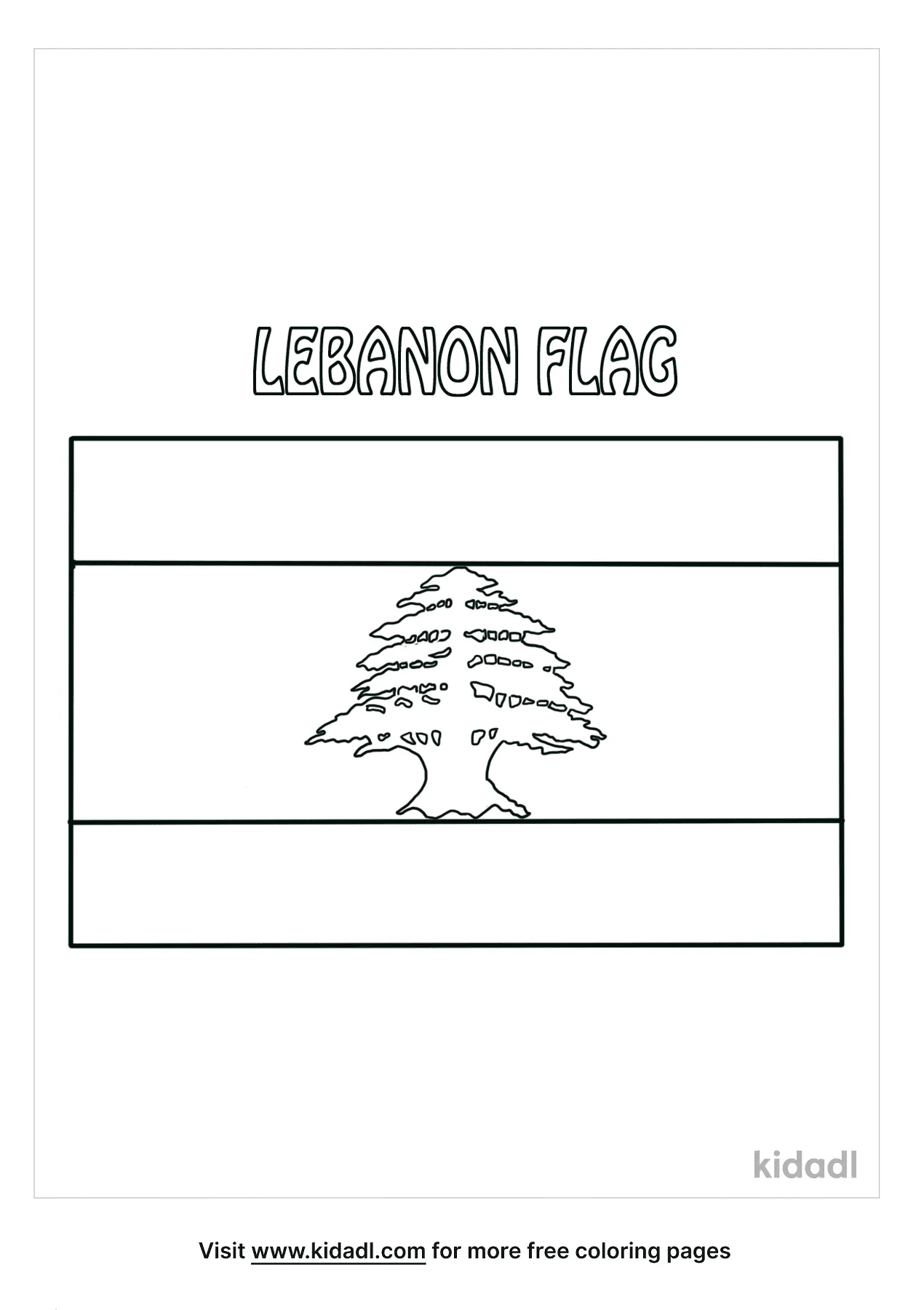 Free flag of lebanon coloring page coloring page printables