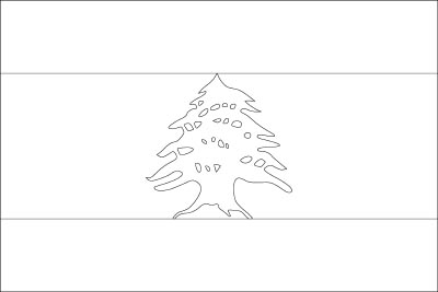 Coloring page for the flag of lebanon