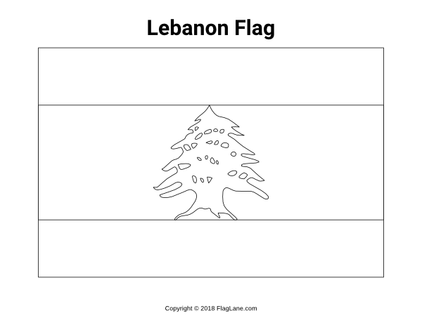 Free lebanon flag coloring page