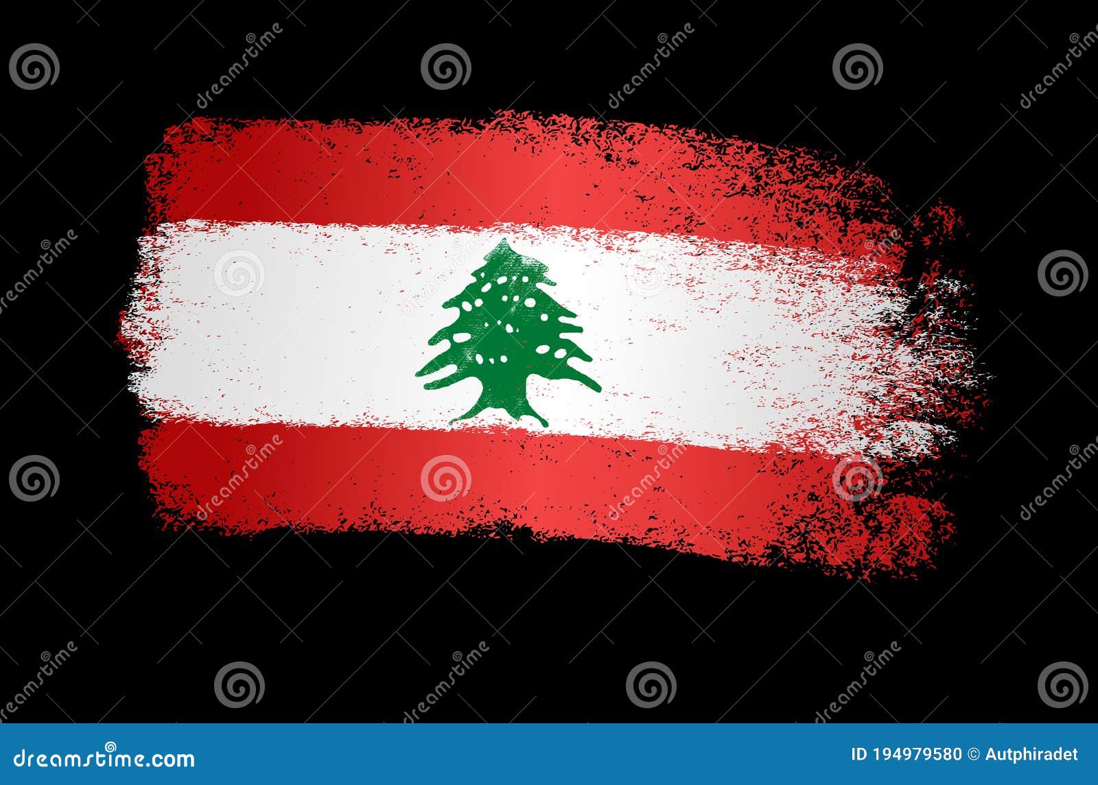 Lebanon flag with brush paint textured background symbols of lebanon graphic designer element