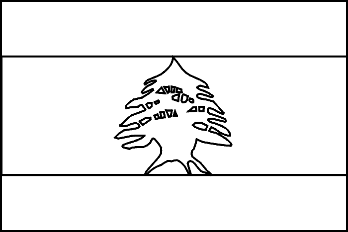 Lebanon flag coloring picture