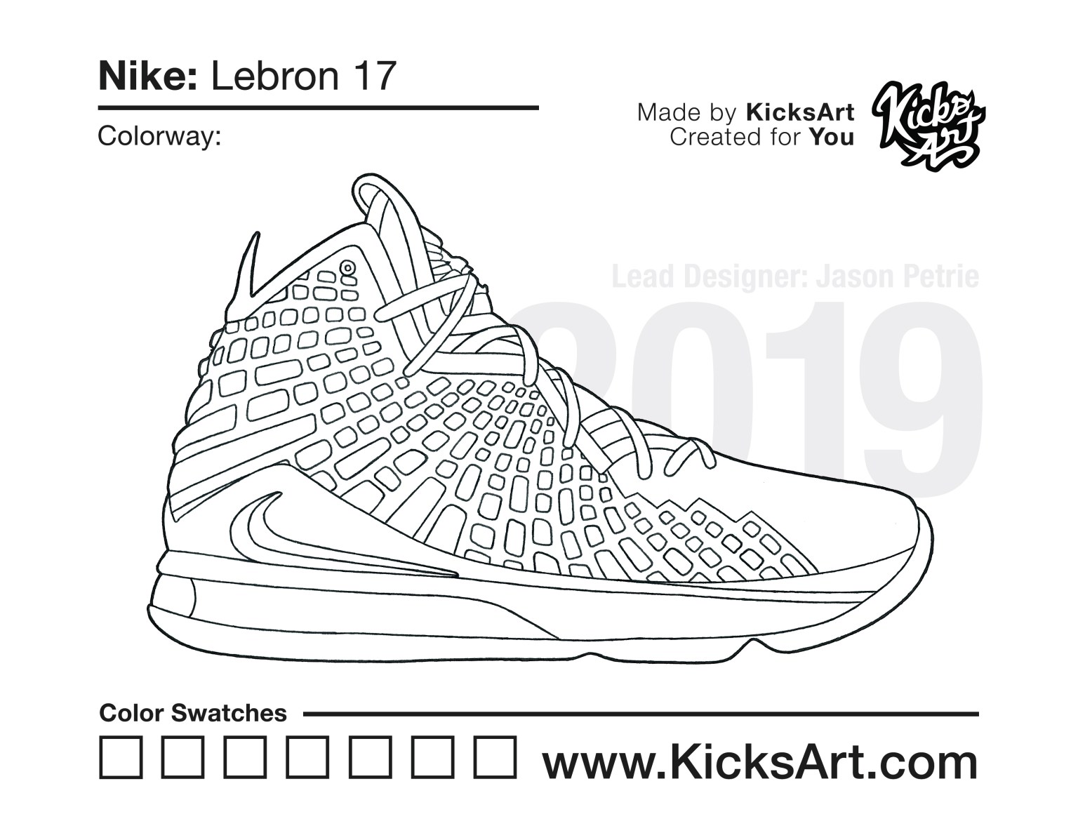 Nike lebron sneaker coloring pages