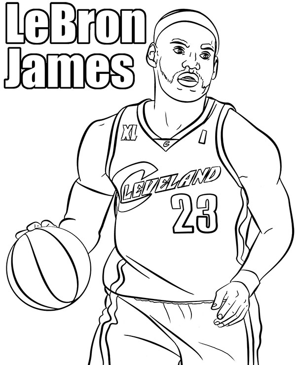 Lebron james coloring page nba