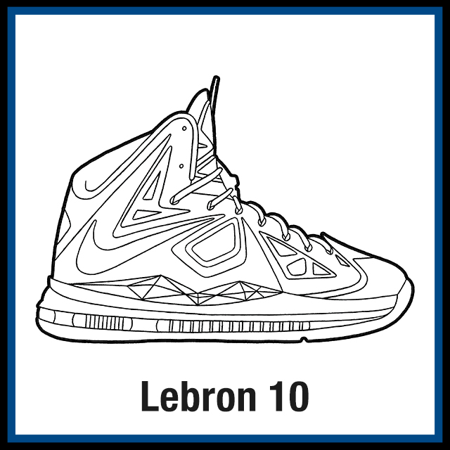 Nike lebron sneaker coloring pages