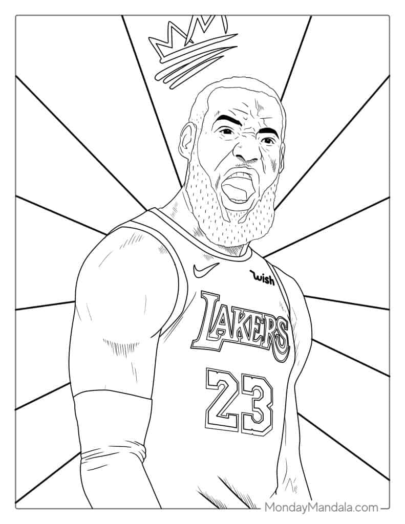 Lebron james coloring pages free pdf printables