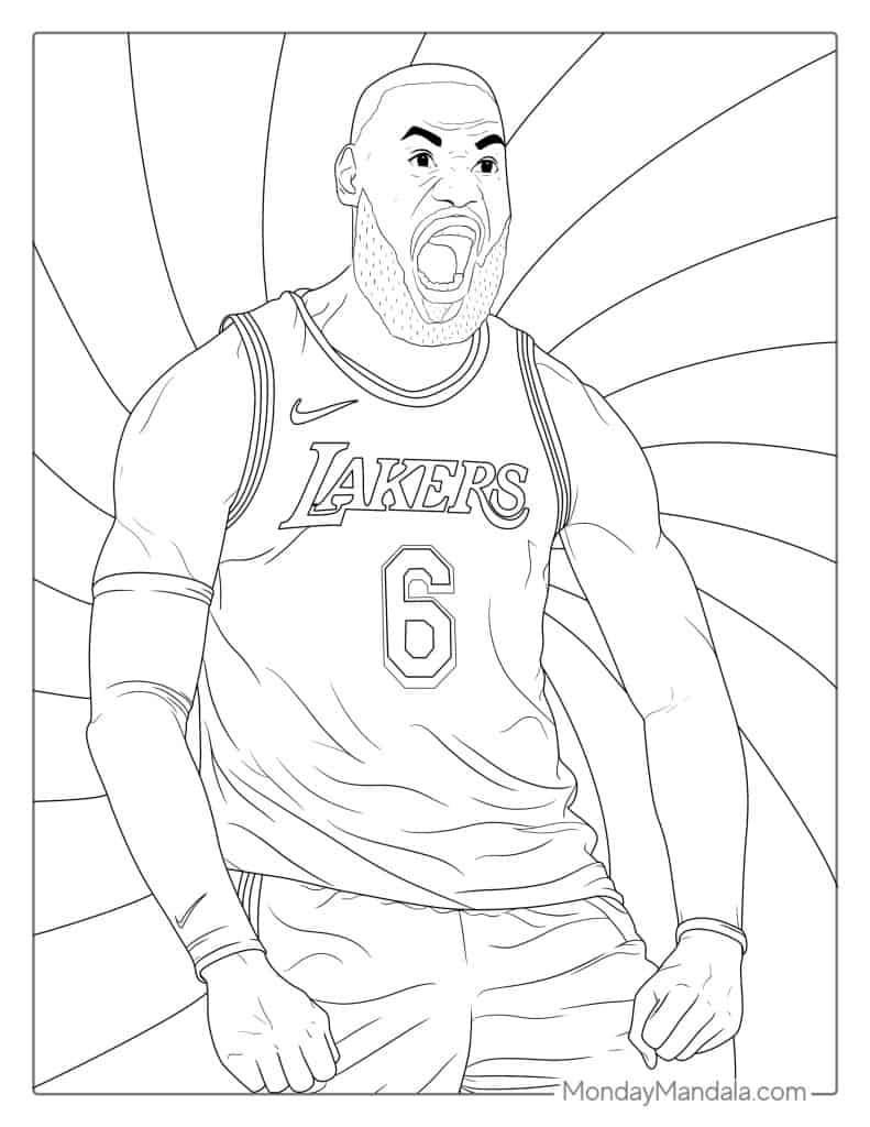 Lebron james coloring pages free pdf printables