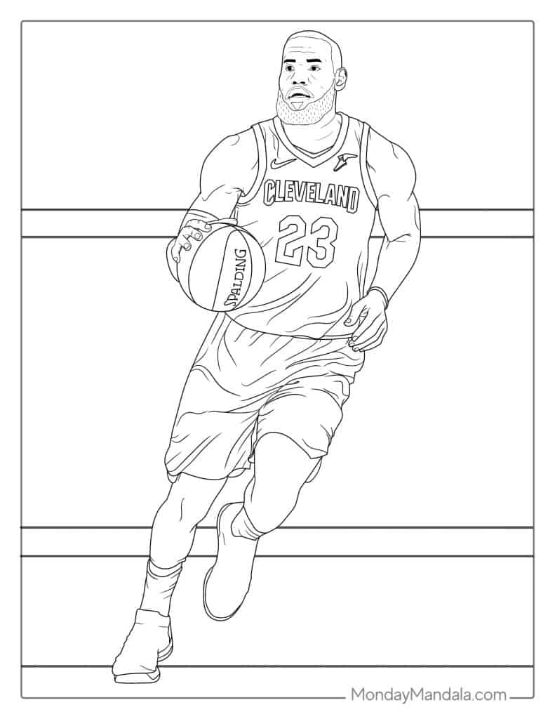 Lebron james coloring pages free pdf printables